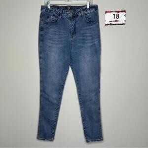 L&B size 18 high rise skinny mom jeans med acid wash denim
